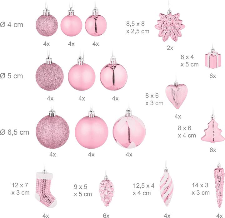 Productafbeelding Relaxdays 72-delige kerstballen set (72 -Part)