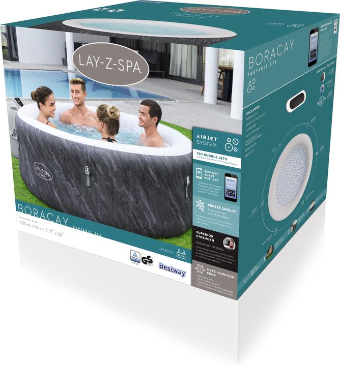 Produktbild Bestway WHP Boracay Airjet 180x66cm 120Düsen 4P. rund grau (4 Pers.)