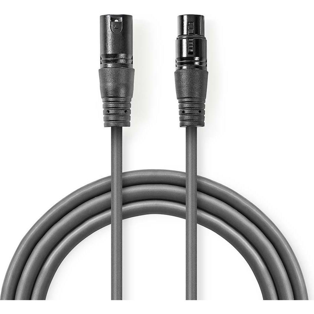 Nedis DMX-Adapterkabel XLR 3-Pin Stecker XLR 3-Pin Buchse Vernickelt 20.0 m rund PVC Dunkelgrau Kart (20 m, XLR), Audio ...