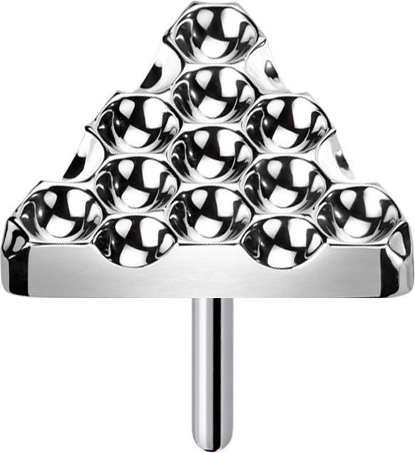Image du produit Star Piercing Threadless pointillé de diamant triangle argenté (Titane, sans laiton)