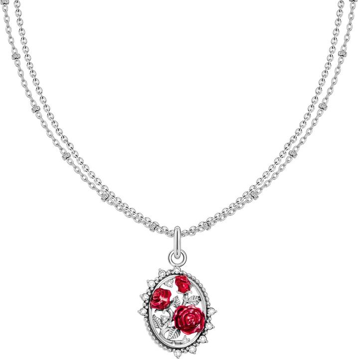 Produktbild Thomas Sabo Kette mit Anhänger Roses Romance (925er Silber, Emaille, 40 - 45 cm)