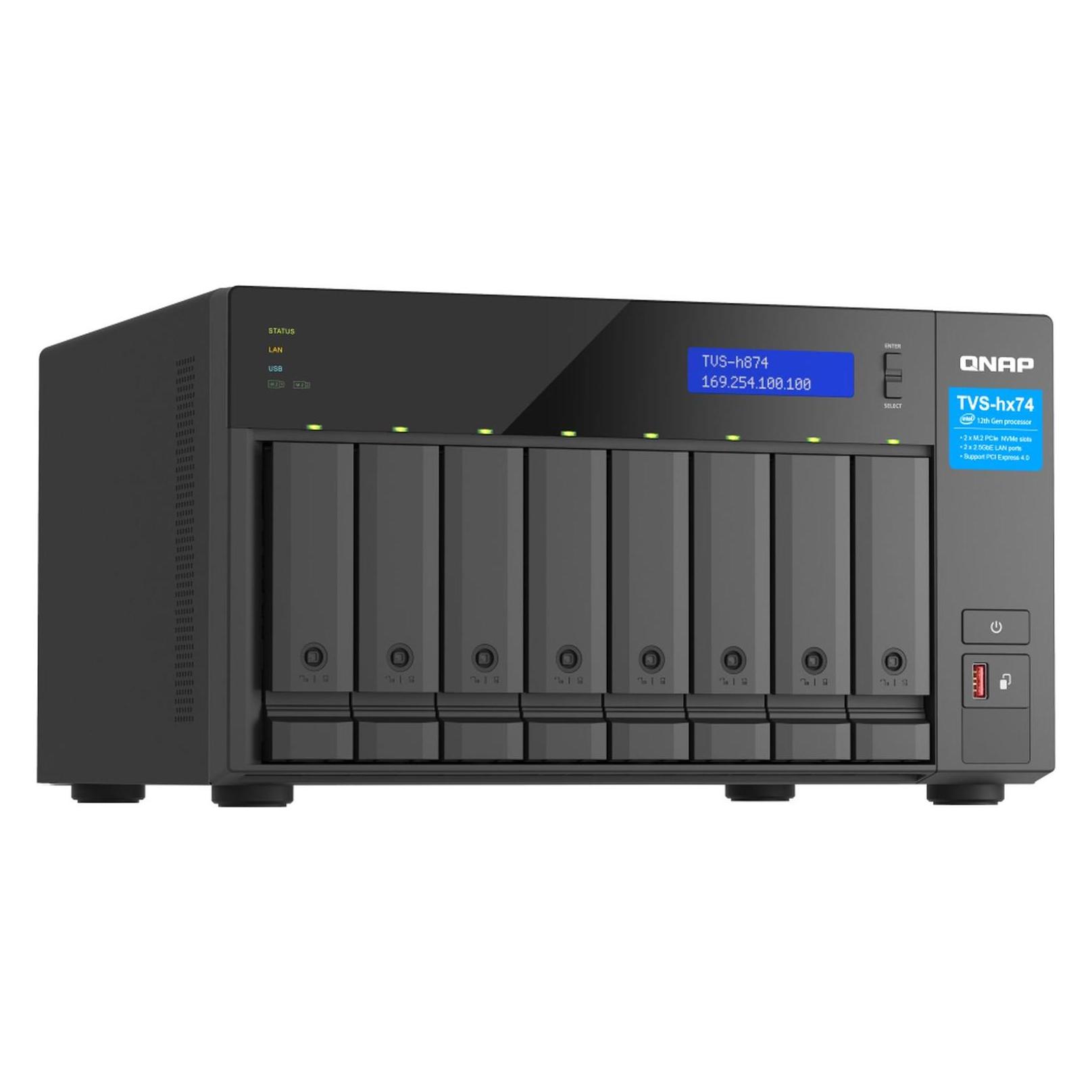 QNAP TVS-H874X-I9-64G (0 TB), NAS, Schwarz