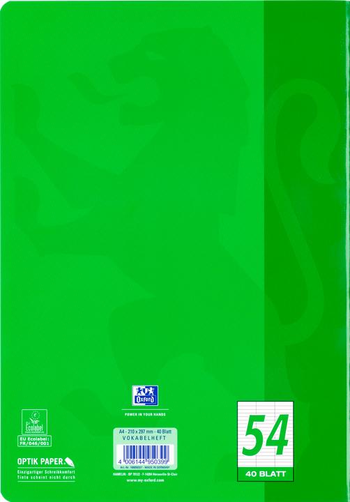 Produktbild Oxford Vokabelheft (A4, Liniert, Harter Einband)