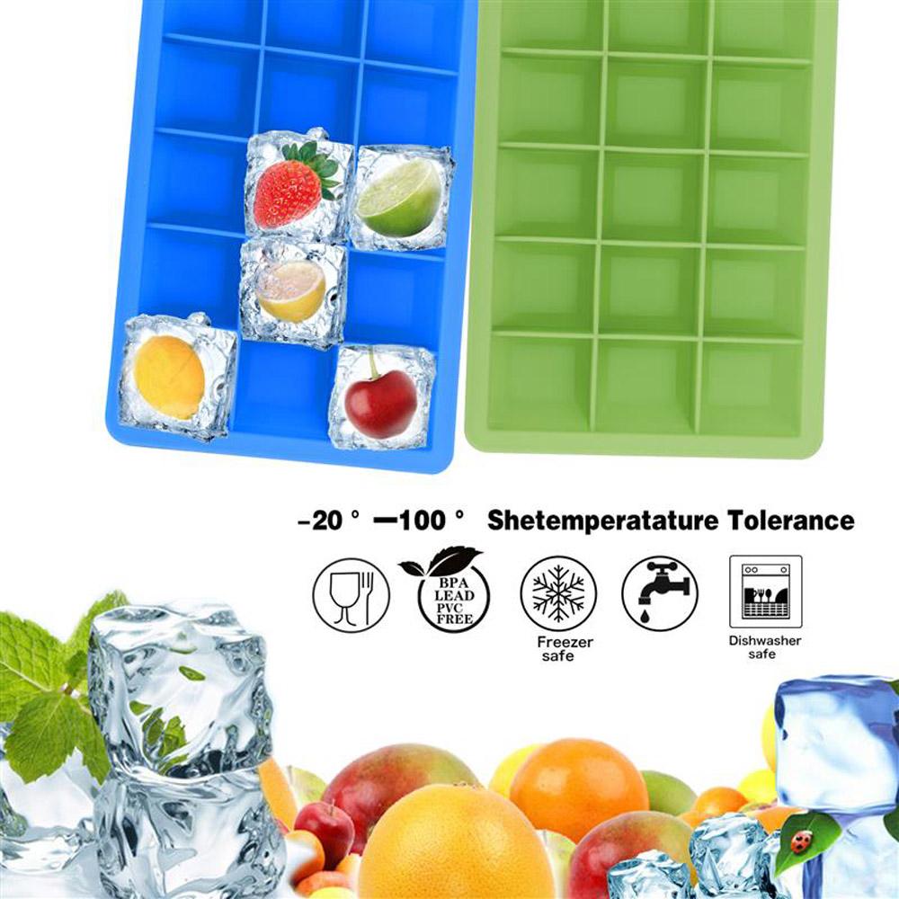 Thumbnail - Intirilife 2x Eiswürfelformen 2er Set à 15 Fächer, Eisherstellung, Grün