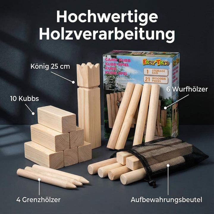 Produktbild Eddy Toys Kubb - Wikingerspiel (1 - 6 Spieler)