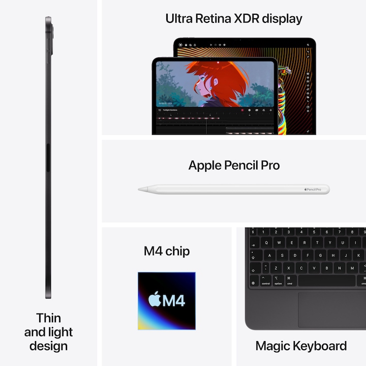 Produktbild Apple iPad Pro 13 2024 (M4) (nur WLAN, 13", 512 GB, Space Black)