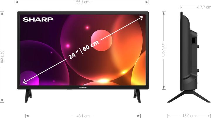 Produktbild Sharp 24FA2E 24” (60cm) HD Ready TV (24", LED, HD, 2024)