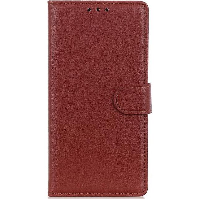 MU Classic Litchi Leder Bookcover Series (OnePlus 10 Pro), Smartphone Hülle, Braun