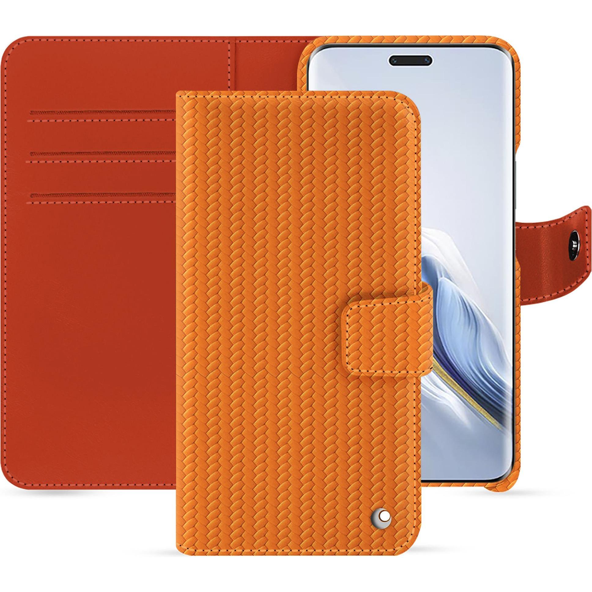 Noreve Lederschutzhülle Honor Magic6 Pro (Honor Magic6 Pro), Smartphone Hülle, Orange