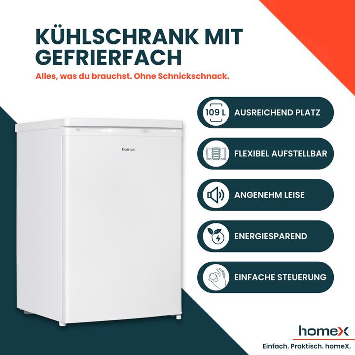 Actual product image HomeX Refrigerator with freezer compartment small (109 l)