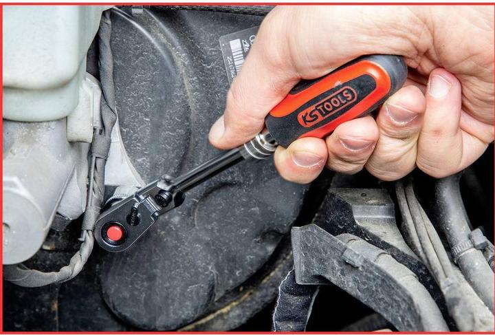 Productafbeelding KS Tools 1/4" SlimPOWER telescopische scharnier omkeerbare ratel (1/4")