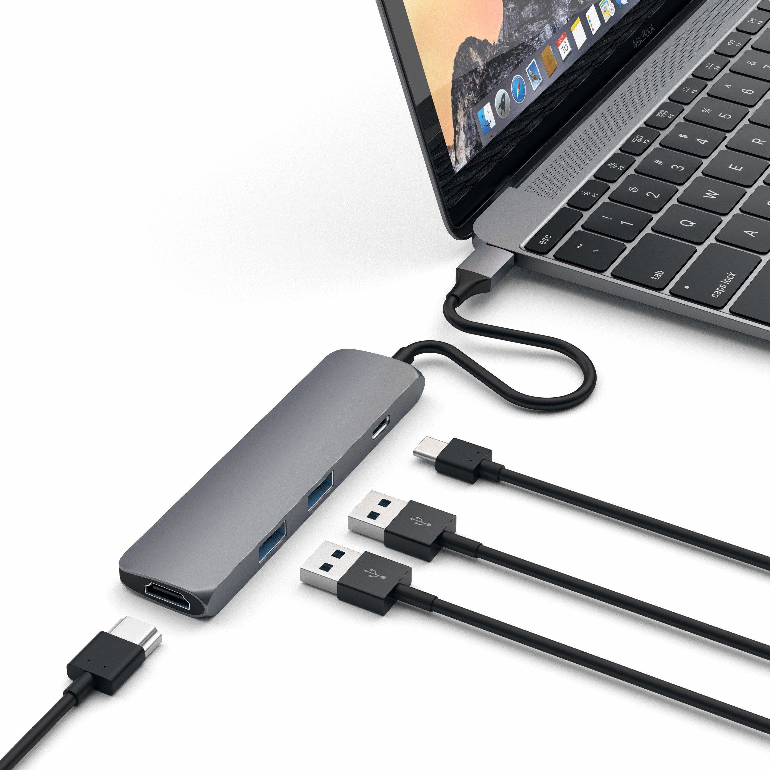 Thumbnail - Satechi St-Cmam (USB-C, 4 Ports), Dockingstation + USB Hub, Grau