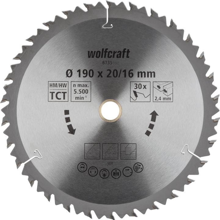 Produktbild wolfcraft 1 Kreissägeblatt HM, 30 Zähne ø190mm