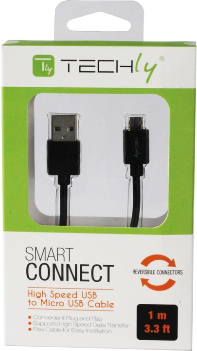 Actual product image Techly USB2.0 Cable Type A - Micro-B twist proof, Blis (2 m, USB 2.0)