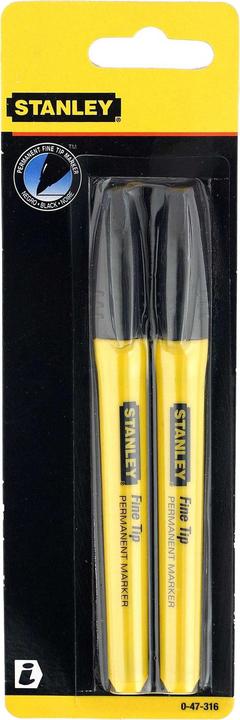 Actual product image Stanley Fatmax Fine Tip Permanent Marker Pen (Pack of 2) (2x)