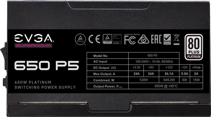 Produktbild EVGA SuperNOVA 650 P5 Fully Modular 80+Platinum (650 W)