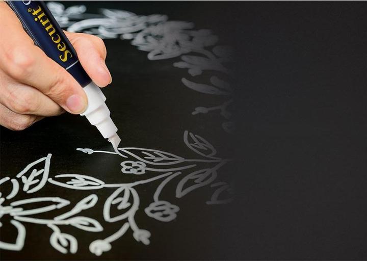 Actual product image Securit Kreidemarker fein Metallic 1mm 7er (Green, Pink, Copper, Gold, Silver, Violet, Blue, 1 mm, 7 x)