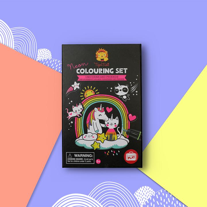 Actual product image Tiger Tribe 3760258 Neon Colouring Sets/Uorn&Friend watercolor kits, colorful