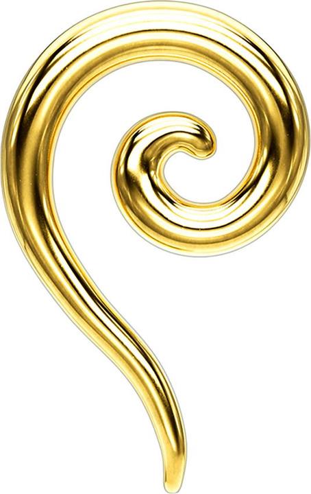 Star Piercing Taper Dehnspirale vergoldet (ohne Messing, Chirurgenstahl 316L)