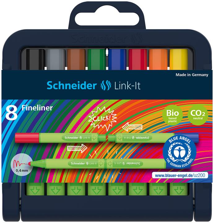 Produktbild Schneider Fineliner Link-It - Etui à 8 Stk. (Mehrfarbig, 8x)
