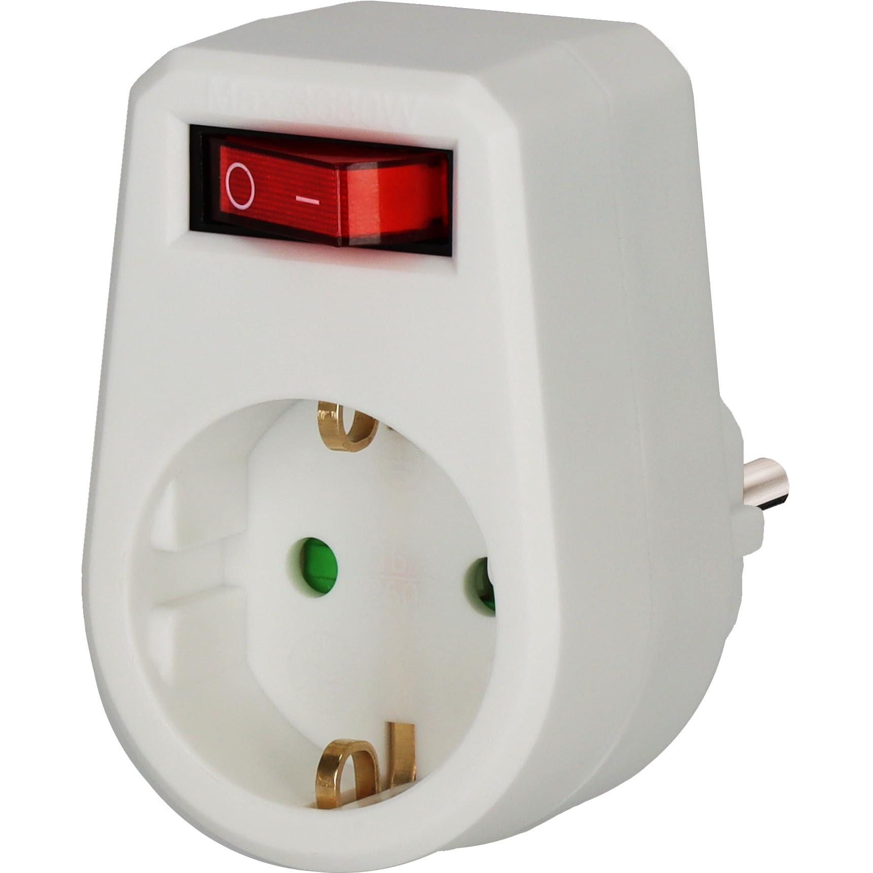 Brennenstuhl, Mehrfachstecker + Abzweigstecker, Adapterstecker Schutzkontakt mit Schalter 1508070 (1 x)