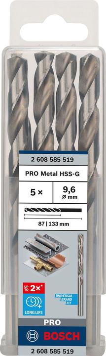 Image du produit Bosch Professional Zubehör Foret hélicoïdal PRO Metal HSS-G, 9,6 x 87 x 133 mm (9,6 mm)