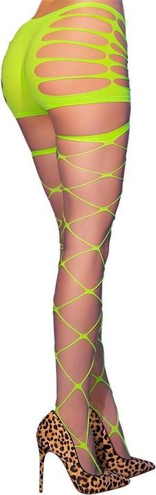 Immagine prodotto Chilirose - CR 4867 NEONGRÃoeNE NETZSTRUMPFHOSEN MIT LÃ–CHERN (S, M)