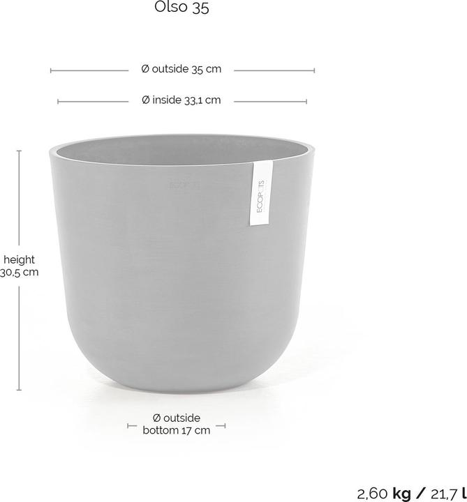 Actual product image Ecopots Oslo (35 x 30.50 cm)