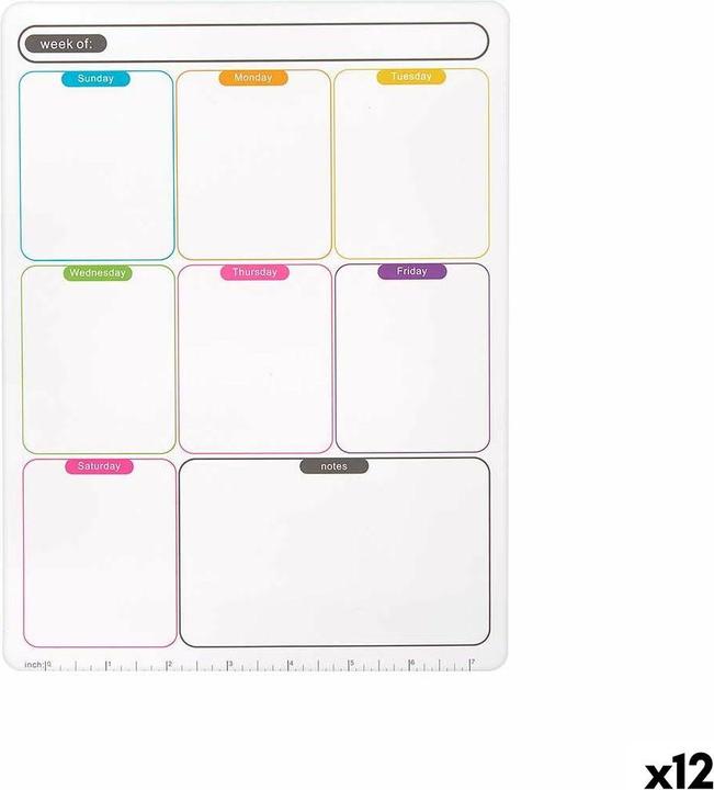 Image du produit Pincello Agenda Semainier A4 Aimant Blanc (12 pièces) (A4)