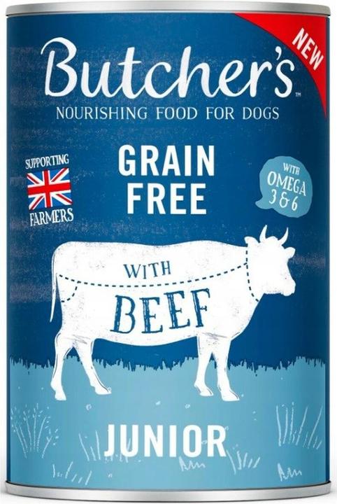 Immagine prodotto Butcher's Original Junior Beef Jelly - Cibo umido per cani - 400g (Junior, 1 pz., 400 g)