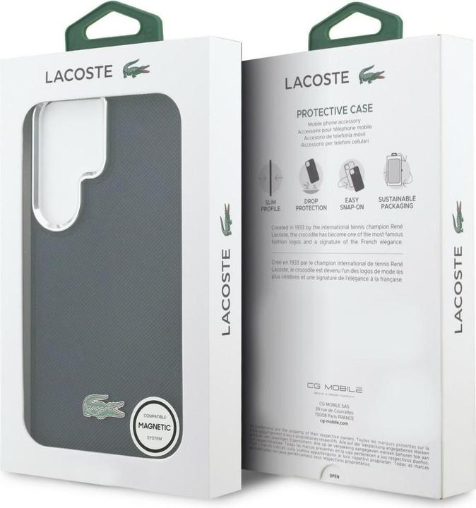 Actual product image Lacoste Case Full Wrap Petit Pique MagSafe for Samsung Galaxy S26 Ultra navy blue (Samsung Galaxy S26 Ultra)
