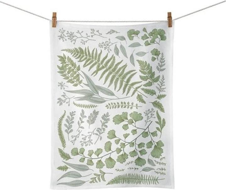Produktbild Chic.Mic Geschirrtuch Green Leaves Grün/Weiss (50 x 70 cm)