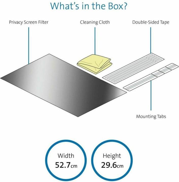 Actual product image Kensington Privacy filter - 2-fold, removable (23.80", 16 : 9)