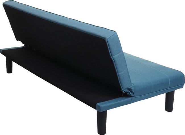 Produktbild Swisshandel24 Schlafsofa, Couch Klappsofa Gästebett Bettsofa, Schlaffunktion Stoff/Textil türkis-blau (Bettsofa)