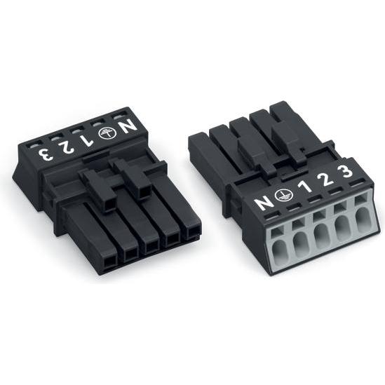 50x Wago 890-205, Elektronikkabel + Stecker, Schwarz