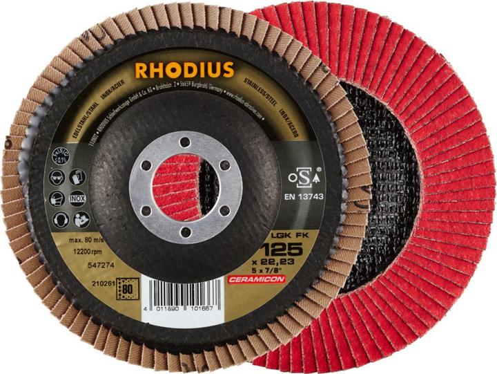 Rhodius TOPline LGK FK flap disc 125 x 22.23 mm K80