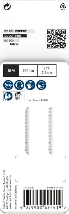 Actual product image Bosch Professional Zubehör PRO Hardwood clean T101BF jigsaw blade, 100 mm, 2 pcs.