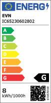 Label énergétique EVN Bande lumineuse LED IP65 230V 8W/m 547lm/m 3000K L 500cm (Blanc, 500 cm, Intérieur)