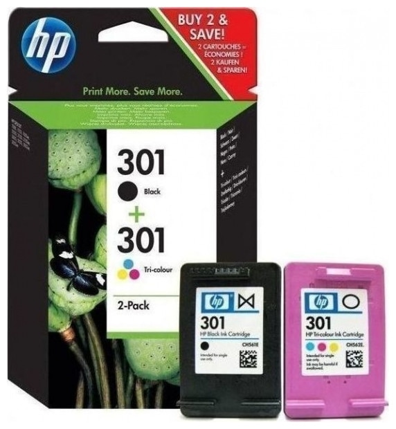 Produktbild HP 301 2-pack (M, BK, C, Y)