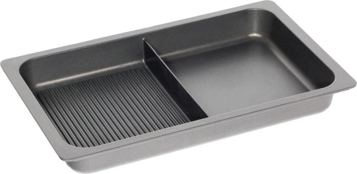 AMT Bratplatte GN1/1, H5.5cm mit Steg, Grillboden/Glatt