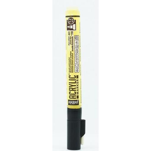 Pebeo, Marker, Acrylic Marker Dünn Rundspitze 1,2mm (Neongelb, 1.20 mm)