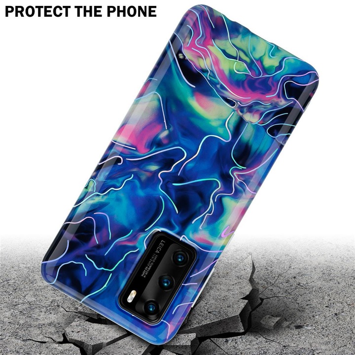 Produktbild Cadorabo IMD TPU Bunter Marmor Cover (Huawei P40)