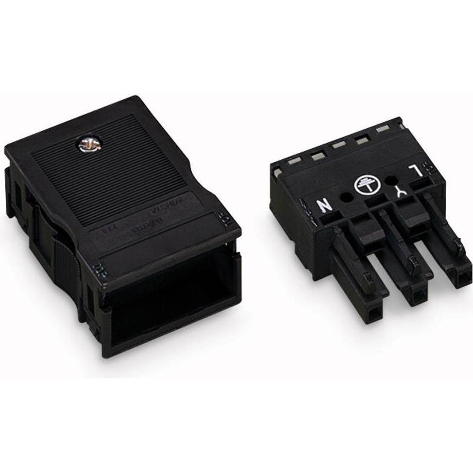 Wago Netz-Steckverbinder WINSTA MID, Elektronikkabel + Stecker, Schwarz