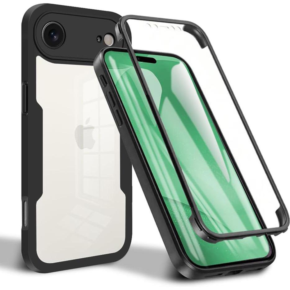 Techsuit - ColorVerse 360 Series + Screen Protector - iPhone 17 Air - Black (Apple iPhone 17), Cover smartphone, Nero
