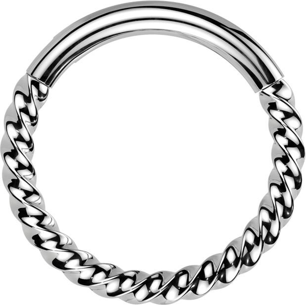 Immagine prodotto Star Piercing Anello micro segmento pieghevole intrecciato argento (Titanio G23)