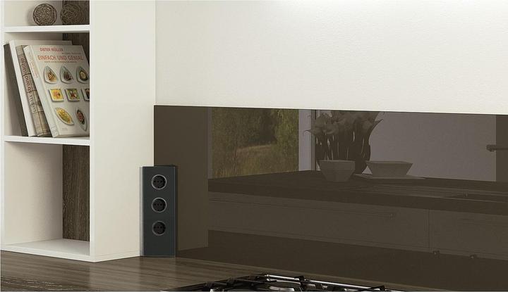 Produktbild Wipo Steckdosenelement Power Eck G, 3 Schukosteckdosen, Edelstahl/Glas schwarz