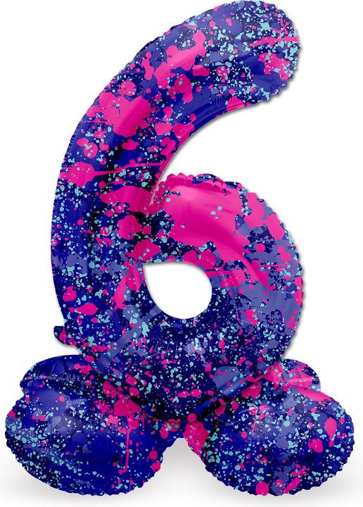 Image du produit Folat Ballon vertical numéro 6 Paint Splash - 72