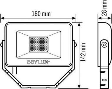 Produktbild Esylux EL10810916 schwarz LEDStrahler 4000K 10W (1000 lm, IP65)