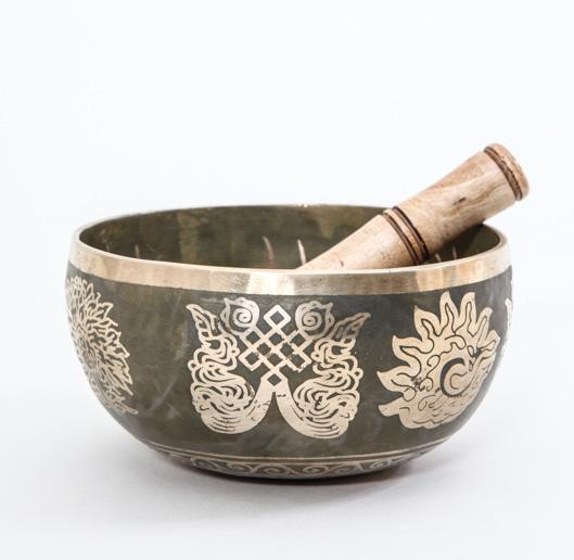 Cachet Bol chantant avec mailloche en cuir (Bol chantant)