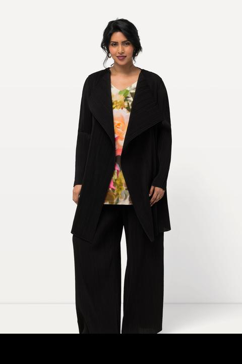 Produktbild Ulla Popken Plissee-Jacke, offene Form, V-Ausschnitt, Langarm (46, 48)